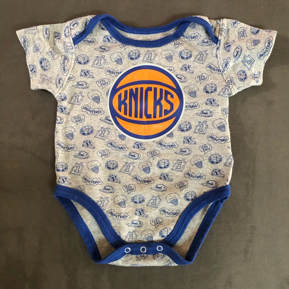Knicks Blue and Orange Baby Onesie